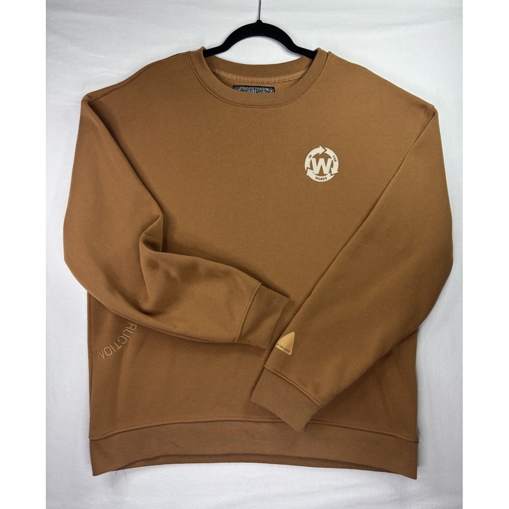 Brooklyn Cloth Sweatshirt Mens Large Brown In The Works Under Construction Crew